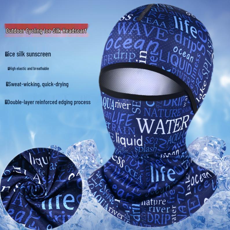 Men's Summer Ice Silk Headwear: Cycling, Fishing, Sun Protection Scarf, Welder Mask, Neck Protector, Helmet Liner