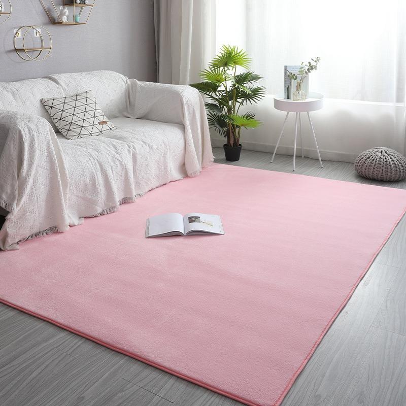 Pink Coral Velvet Carpet Living Room Short Plush Rug Bedroom Floor Mat Home Decor Rug for Kids Room Carpet Silent Moisture-proof