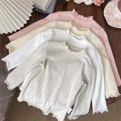 Bawełniany top z falbankowym kołnierzykiem dla dziewczynki na wiosnę i jesień