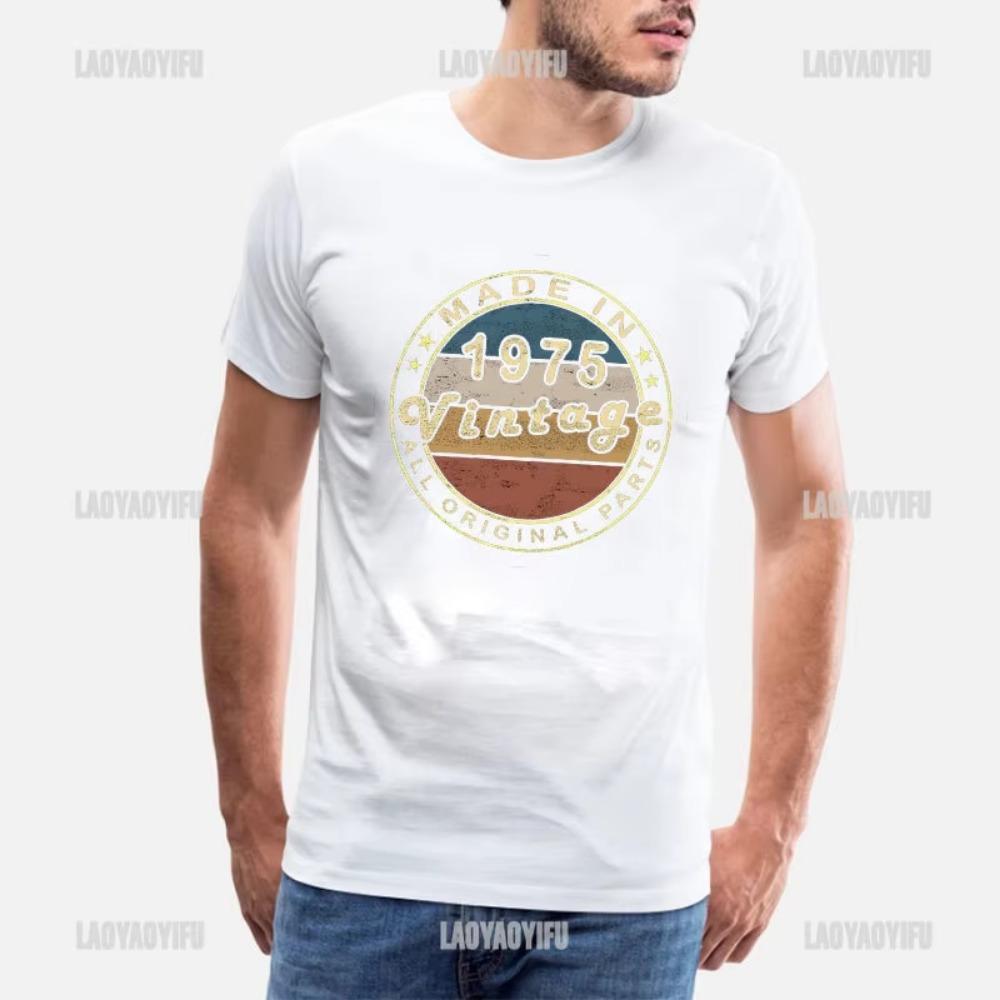 Vintage 1975 Limited Edition Men T Shirts Retro Classic Art Print Tees Short Sleeve O Neck Harajuku Streetwear Birthday Gifts
