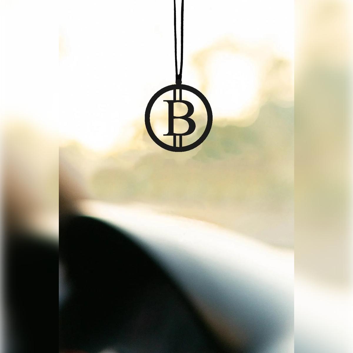 

Metal Bitcoin Motif Rearview Mirror Ornament Car Accessory