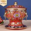Single Person Copper Enamel Hot Pot with Alcohol Stove