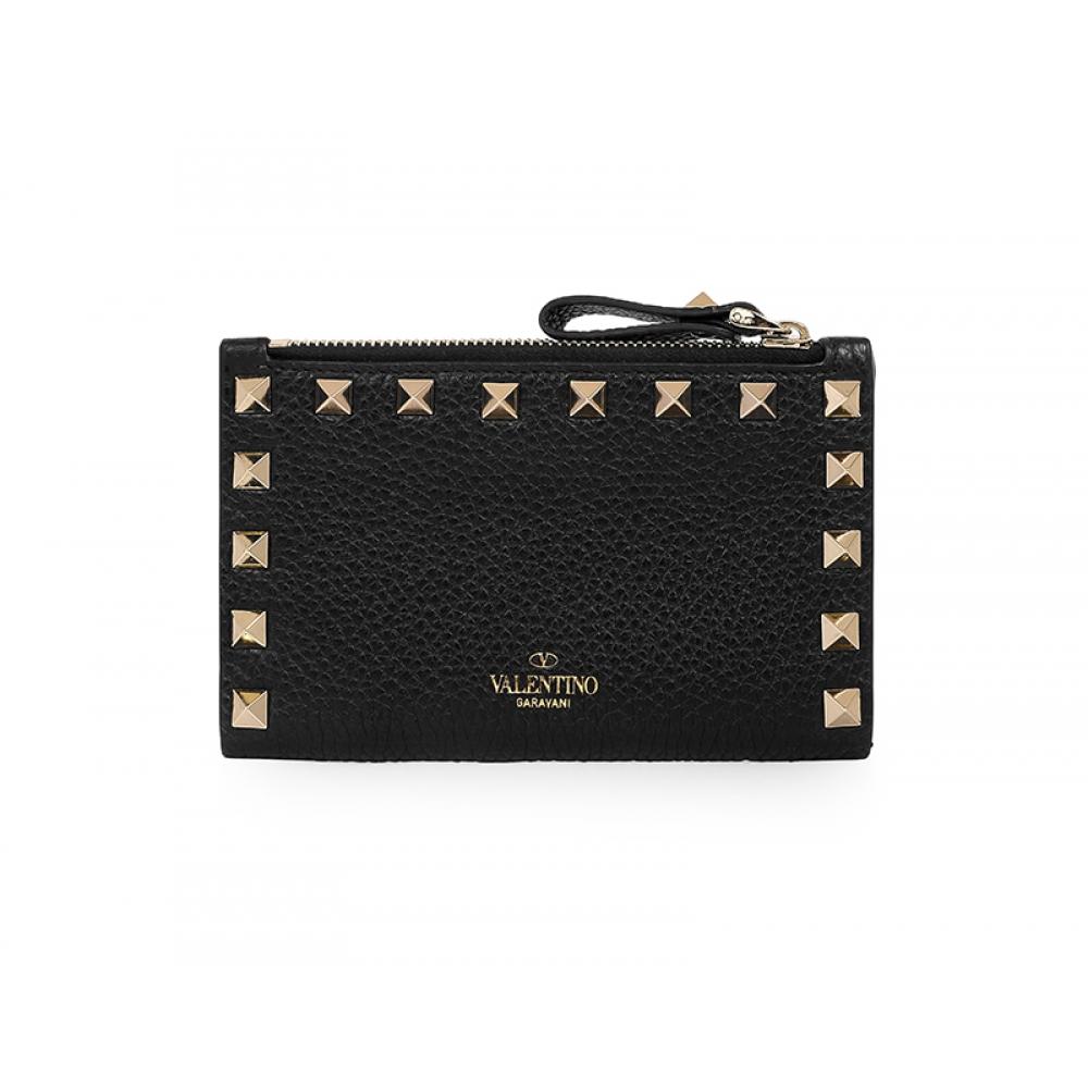Valentino Rockstud Zip Card Holder P0605 Vsh 0no
