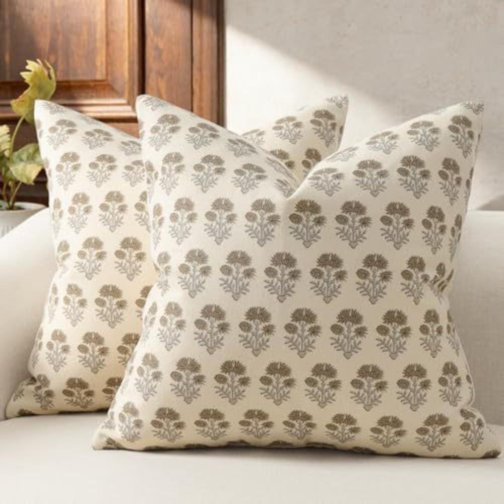 

Striped Floral Throw Pillow Cover 18x18in Cushion Covers New Decorative Pillowcase Farmhouse Decor Pattern A-D