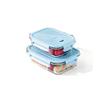 Shangqi Microwave Safe Rectangular Glass Food Container Set