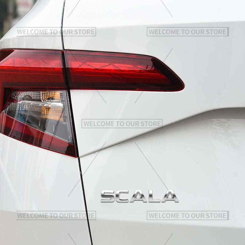 3D SCALA Car Styling For Scala Letter Emblem Sport Line VRS Monte Carlo Badge Metal Stickers Rear Trunk Decals Auto Accessories