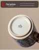 Blue & White Lotus Pattern Ceramic Mug with Lid - Chinese Style Gift Box Set for Home or Office