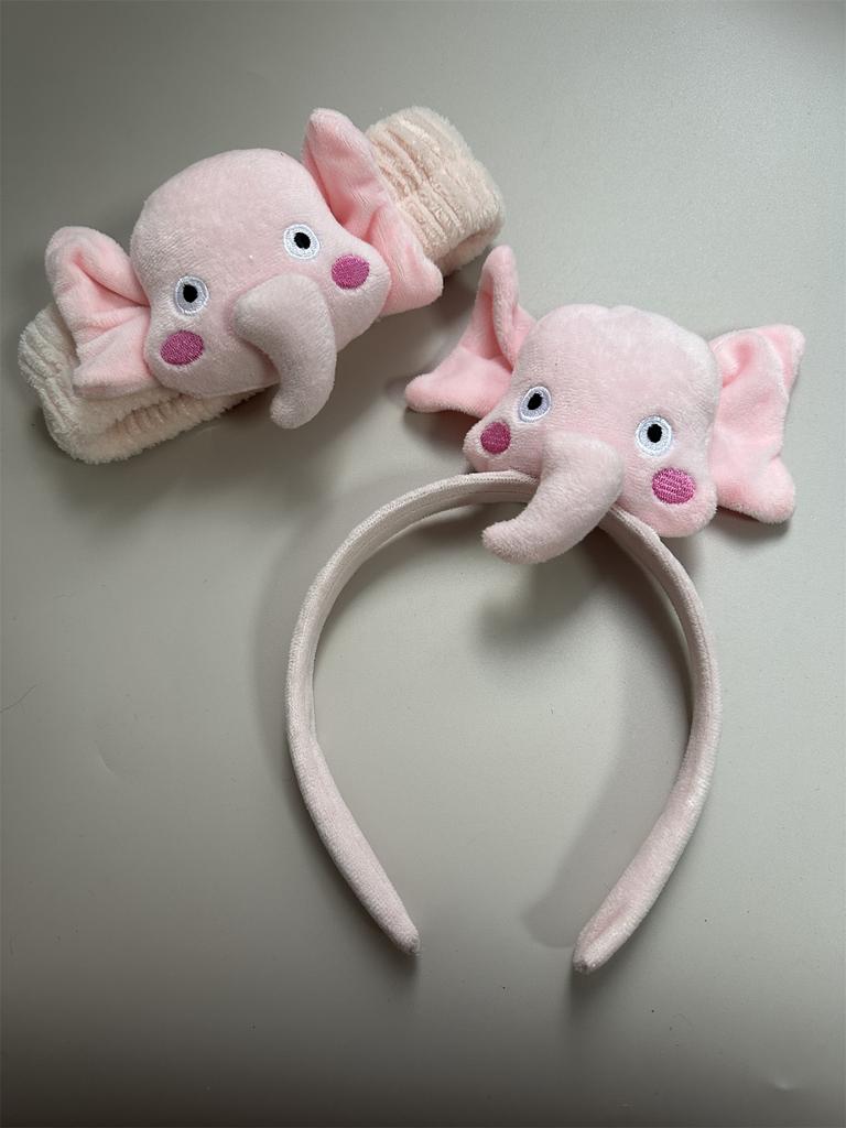 Großes Niedliches Plüsch Schweinekopf Haarband Flauschiges Gesicht Waschen Haarschmuck Rosa Schweinekopf Stirnband