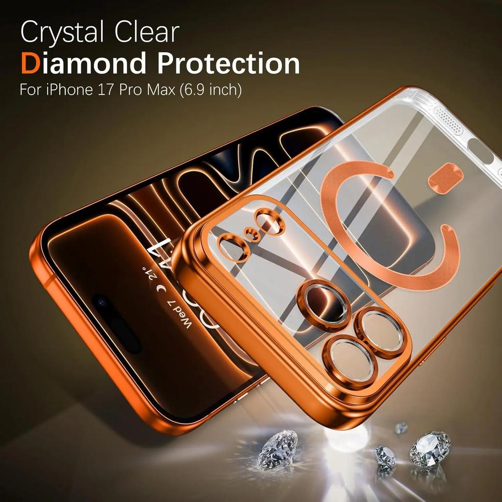 Camera Protection Clear Plating Cover Soft TPU Drop Protective With Magnetic Phone Case For iPhone17Pro Max/17Pro/Air/17