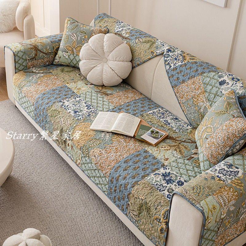 

Скандинавская стирка Чистый хлопок Нескользящая подушка для дивана Круглый год Нейтральный хлопок Стеганый Стеганая ткань Подушка для сиденья дивана Машинная стирка Lanno 45*45cm pillow case without core