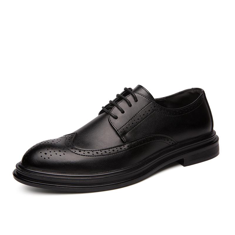 Fashion Men's Casual Shoes Brock Oxford Vintage Pointed Men's Official Shoes Spring and Autumn 2024 New Business Classic Men's Shoes