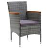 Maison Exclusive - Ensemble à manger de jardin coussins 3pcs Résine tressée Gris