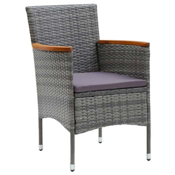 Maison Exclusive - Ensemble à manger de jardin coussins 3pcs Résine tressée Gris