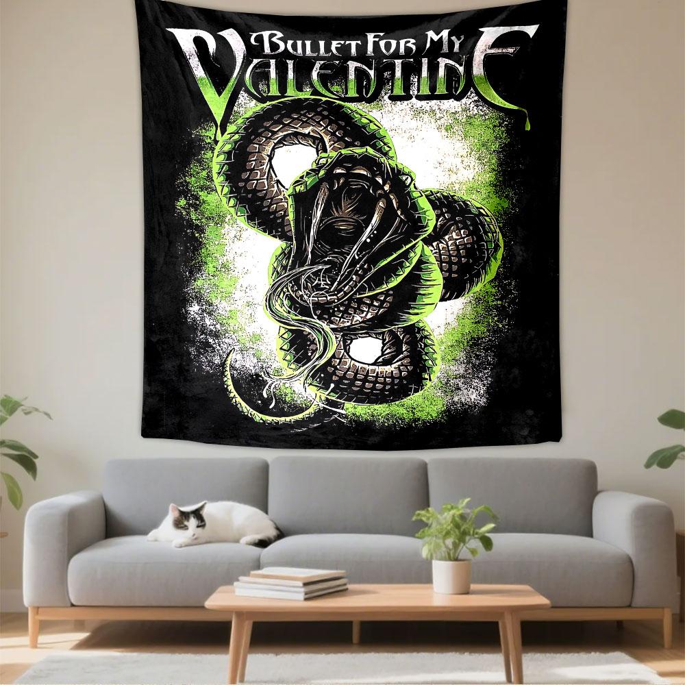 Bullet for My Valentine Tapestry Wall Hanging, Metal Band Poster Art, Rock Wall Decor for Bedroom Living Room Dorm