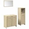 3 Piece Bathroom Furniture Set Sonoma Oak Wood Based Panel