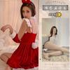 Sexy Velvet Christmas Clothing Women's Wear Uniform Suspender Dress Lolita Gown Set