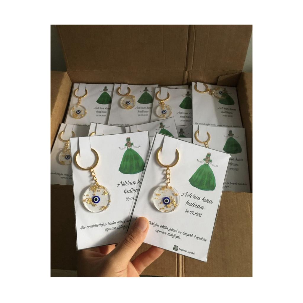 Epoxy Keychain (20 Pieces) Promise Engagement Henna Wedding Sunnet Birthday Gifts