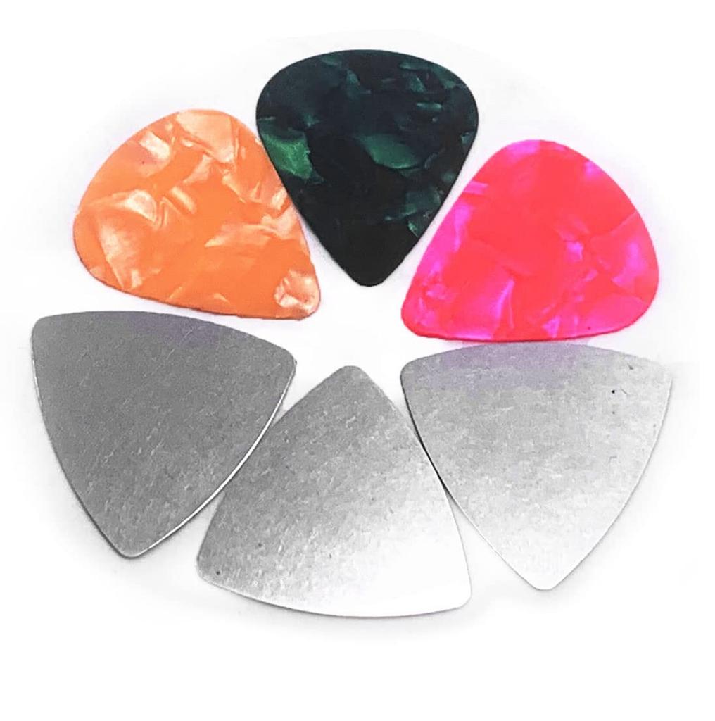 TUOREN Guitar Pick Holder Necklace with 3 Stainless Steel Picks and Colorful Celluloid Picks for Electric and Guitar, Bass, Ukulele, Guitarists,
