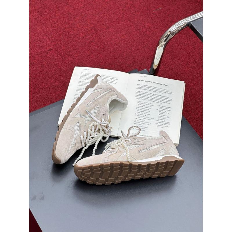 

Ретро повседневная обувь сетка кожа женская весна новая дышащая жемчужная повседневная мода 35 абрикосовый