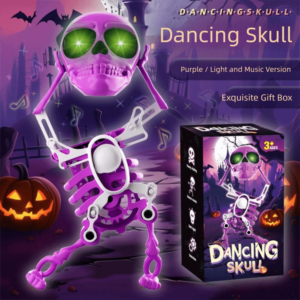 With Music Dancing and Swinging 3D Skull Toy with Lights Wind Up Skeletons New Dancing Skeleton
