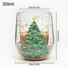 Glass Cup Christmas Double Wall Glass Cup Coffee Milk Mug Transparent Water Bottle Heat-resistant Anti Scald Double-layer Cup
