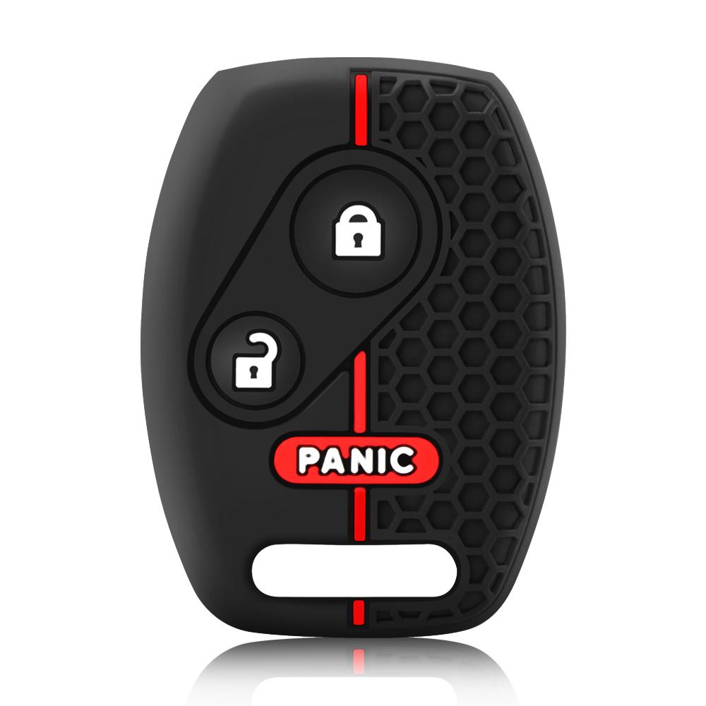 3 button Silicone Car Key Fob Case for Honda Civic 4D Jazz Gr8 CR-V SRV FRV Fit CSX Chord 7 Accord Emblem Extra Screw Protection