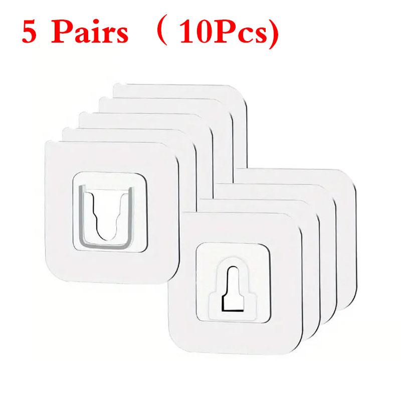 

Double-Sided Adhesive Wall Hooks Hanger Strong Transparent Hooks Suction Cup Sucker Wall Storage Holder For Kitchen Bathroom 5Pairs