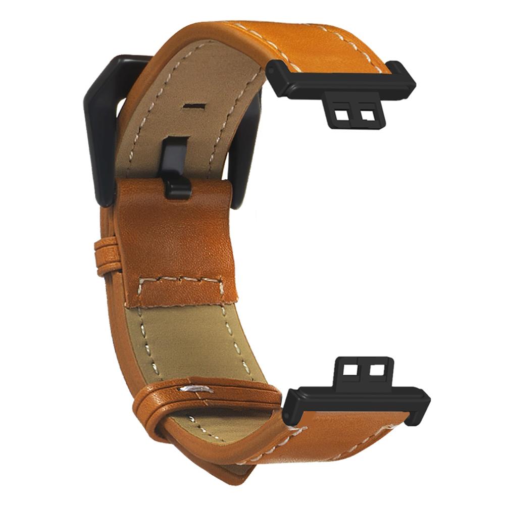 

For Huawei Watch Fit/Watch Fit Special Edition Strap Genuine Cow Leather Retro Watch Band Brown