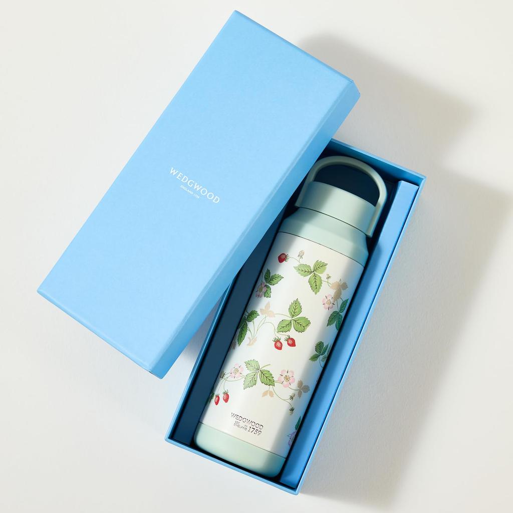 Wedgwood Wild Strawberry Insulated Water 1078322 [Officially Imported] Thermos, 500ml, Bottle,