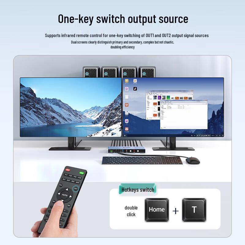 MT-Viki 4K HDMI Dual Monitor KVM Switch