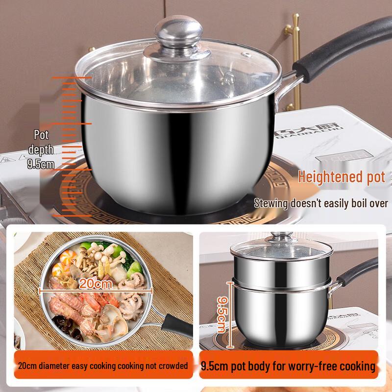 20cm Stainless Steel Multipurpose Pot with Steamer