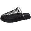 French hollow breathable mesh yarn bag head half slippers summer wear a pedal thick-soled fishing net boken heel shoes