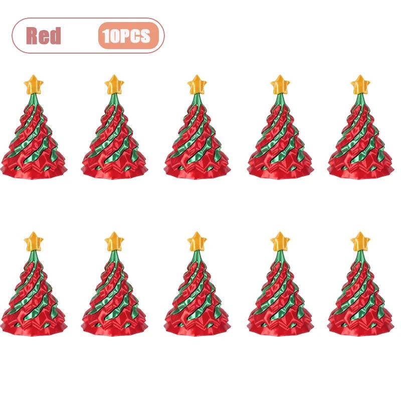1-10PCS 3D Printed Spiral Christmas Tree Ornament Dual Color Swirl Cone Stress Relief Toy Creative Xmas Decor Kids Gift Home