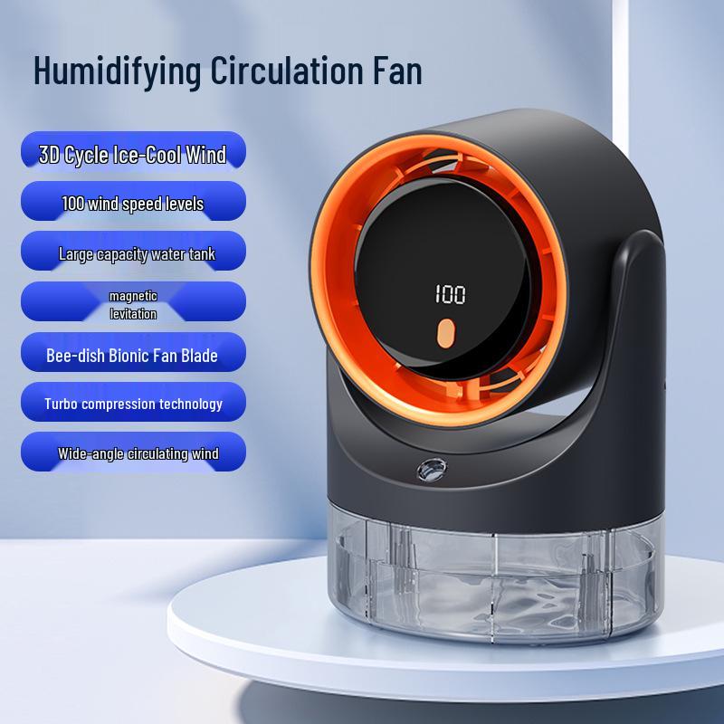 100-Speed Desktop Fan with Timer & Light for Home/Office