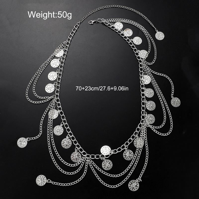 Retro Fashion Multi-Layer Coin Belly Chain for Women Sexy Arabian Style Tassel Waist Chain Beach Holiday Party Wear Jewelry Gift