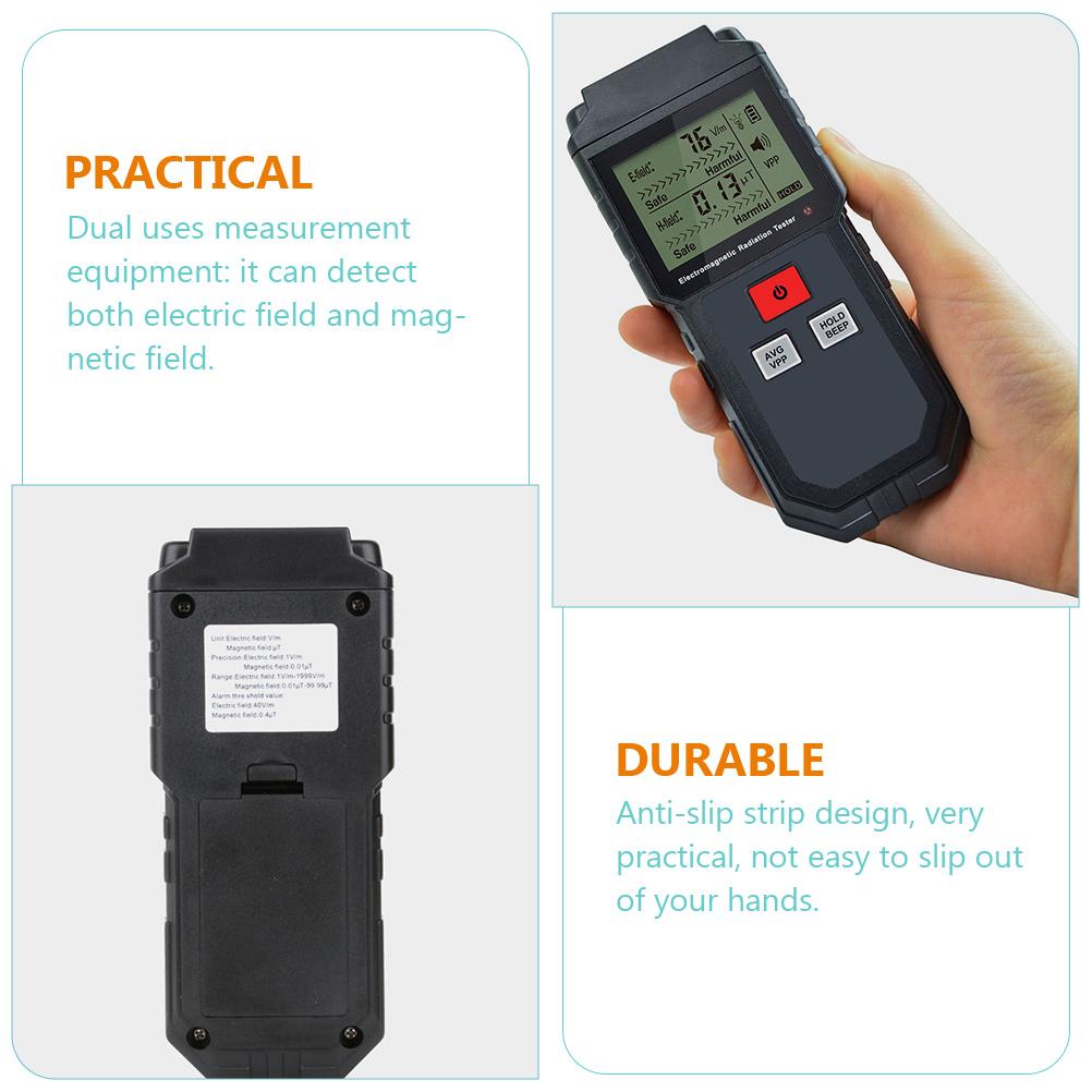 Electromagnetic Radiation Digital Meter Monitor Electric Magnetic Field Tester LCD Display Home Office