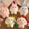Cartoon Plush Rabbit Keychain Stuffed Doll Toy Bag Pendant Charms Car Keyring Accessories For Women Couples Kawaii Gift