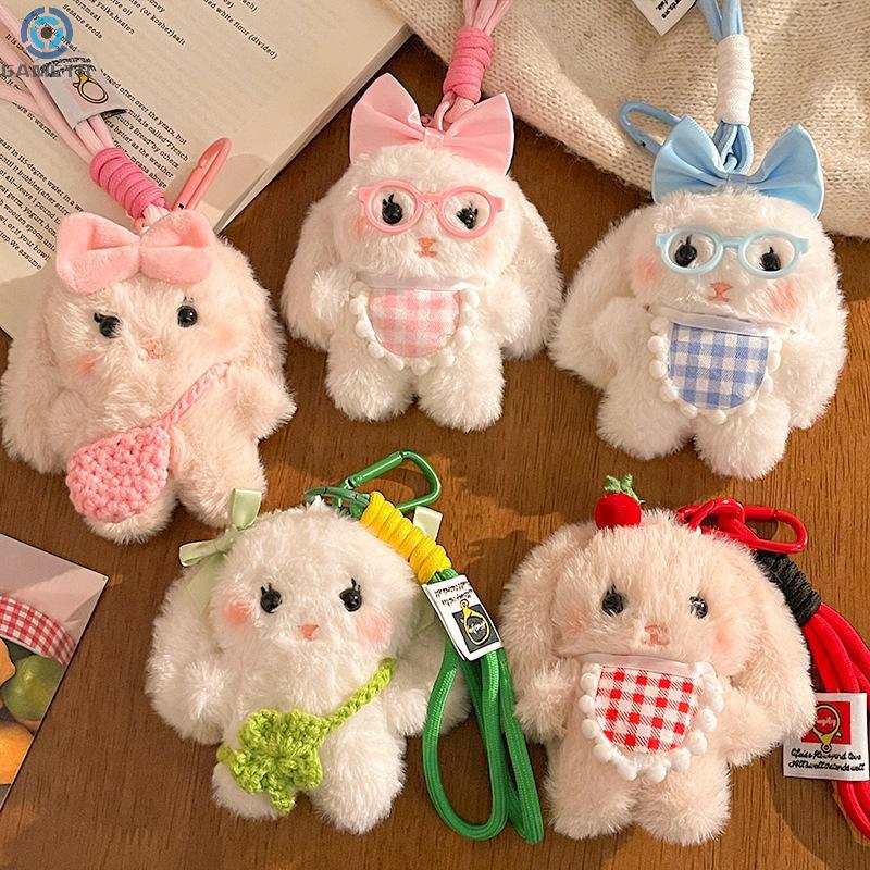 Cartoon Plush Rabbit Keychain Stuffed Doll Toy Bag Pendant Charms Car Keyring Accessories For Women Couples Kawaii Gift