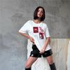 Women's Summer Casual Lazy Design Short Sleeve Letter Print T-Shirt