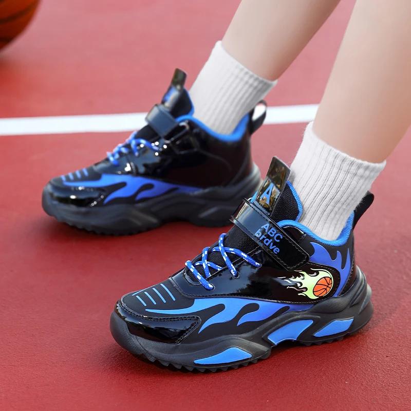 Children Shoes Boy Sneaker Leather Kids Casual Sports Tennis Sneaker Original Basketball Non-slip Boy Shoes 4 To 12 Years