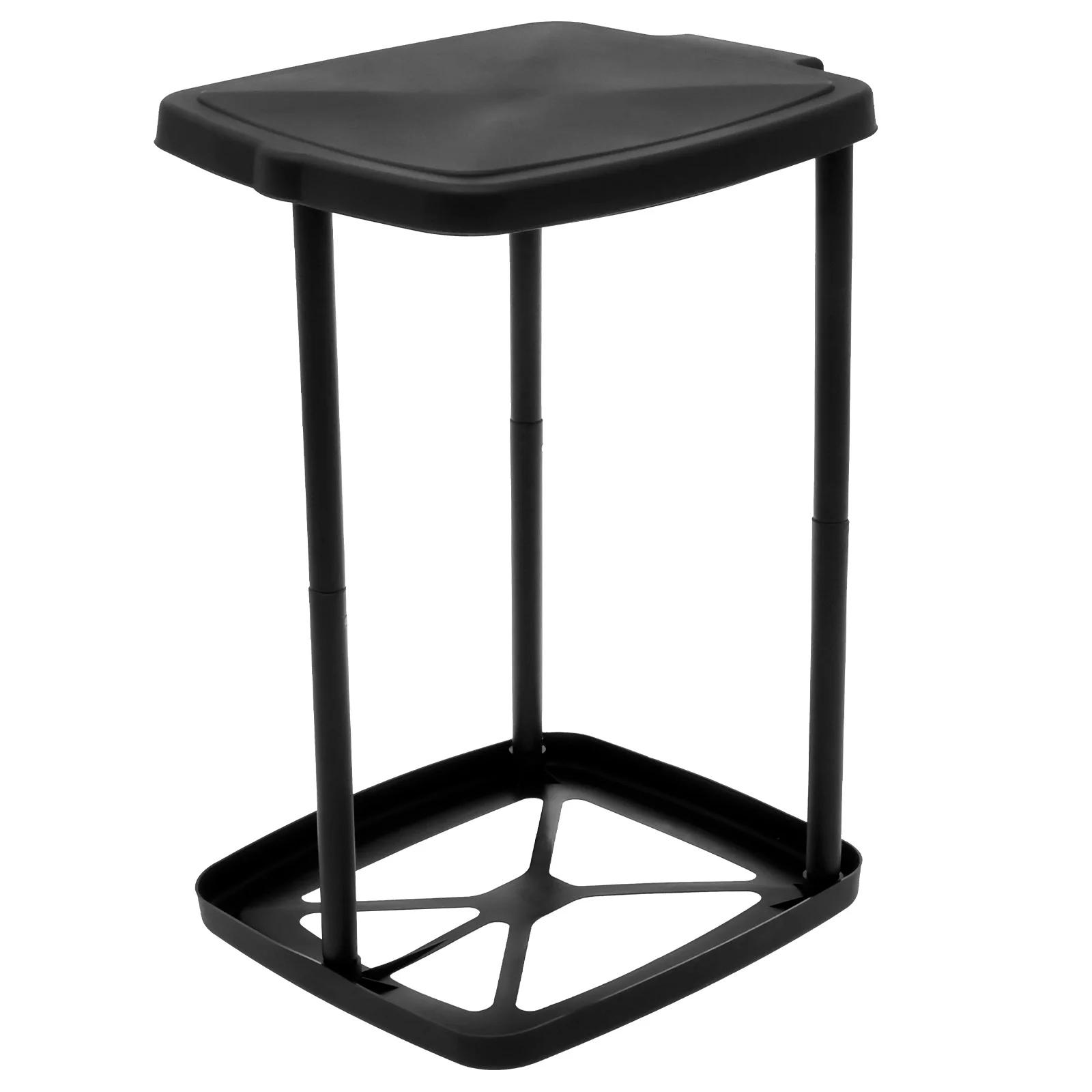 

Portable Plastic Trash Can Foldable Adjustable Height Camping Trash Can with Hinged Lid for Home Kitchen Party Camping Outdoor 12L чорний