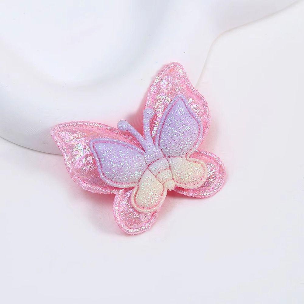 20Pcs Sew On Mesh Glitter Patches Double Layers 40x35mm Padded Applliques Handmade DIY Clothes Patches