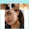 Geometric Tassel Modern Earrings For Women Simple Pearl Design Gold
