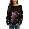 Womens  Fall Sweaters Long Sleeve Print Tops Pullover Sweaters Loose Dressy Casual Basic Clothes