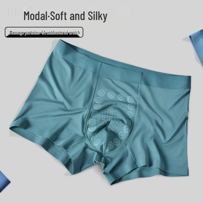 Męskie Bezszwowe Bokserki Modalne z Turmalinem, Oddychające, Duży Rozmiar, Styl Jesienno-Zimowy.