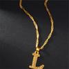 26 Alphabet Gold Plated Pendant Necklace Accessories Initial Necklace For Women Dainty Gold Letter A-Z Pendant