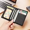 Transparent ID Window Credit Card Holder Durable Soft Multi Card Slots Top-grain Leather Bifold Thin Small Wallet Black Coffee