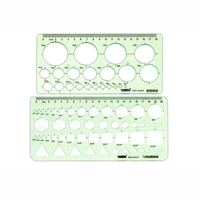 Circular Template, Measuring Geometric Ruler, Drawing Template, Proportional Figures, Office and School Building Ruler