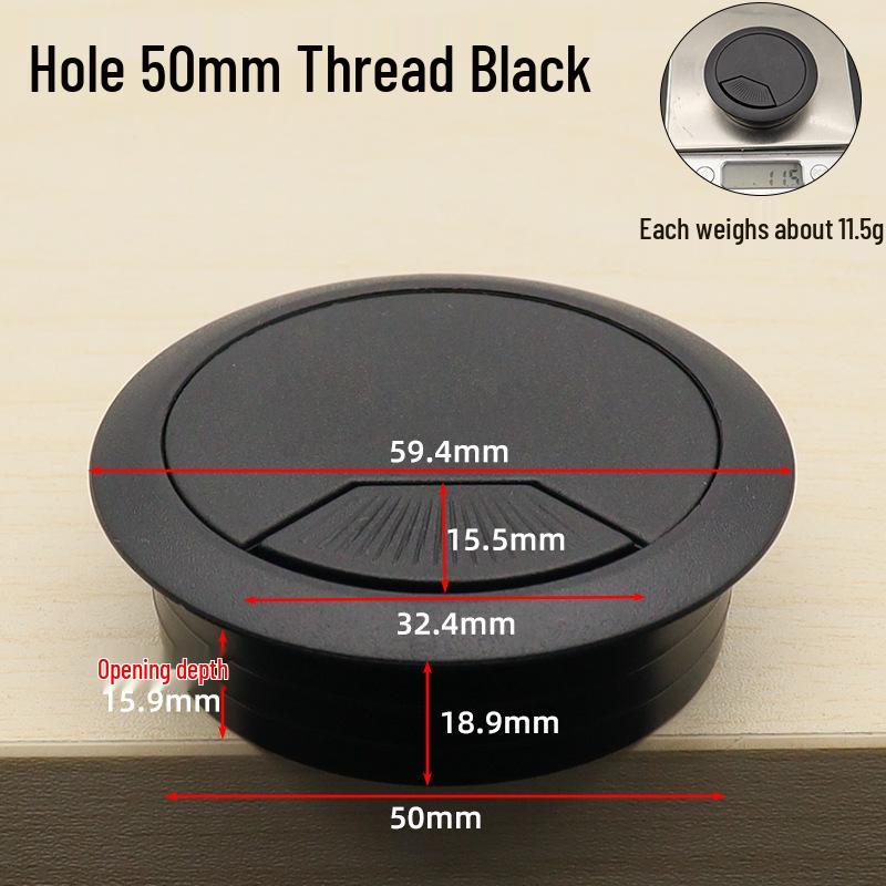 Diswei Desktop Cable Organizer Box, Round Plastic Wire Grommet for Office and Home Desk Management