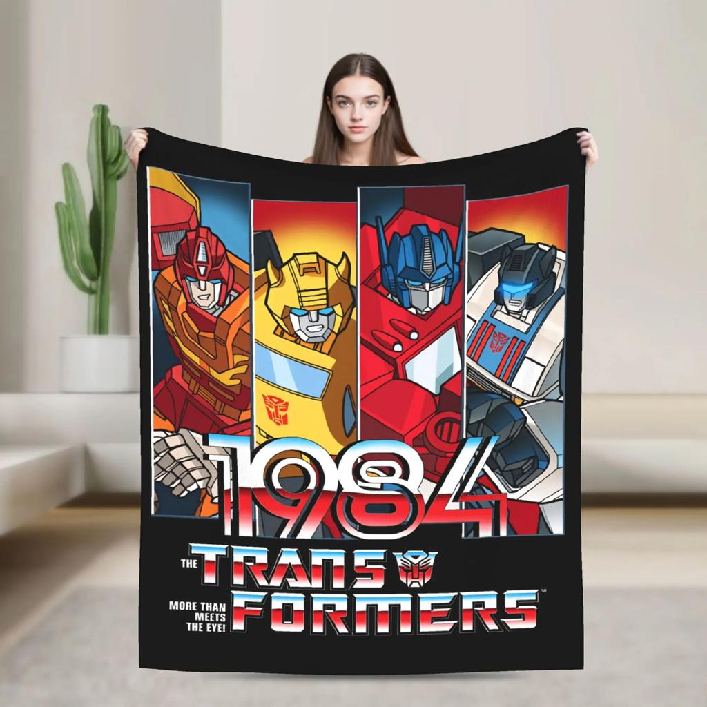 Warm Soft Blanket Travel Office Cartoon T-Transformers Autobots Bedding Throws Anime Flannel Bedspread For Couch Sofa Bed Cover